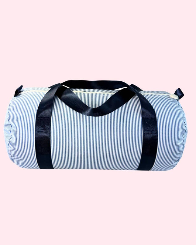 Navy Preppy Stripe Glossy Baby Duffel