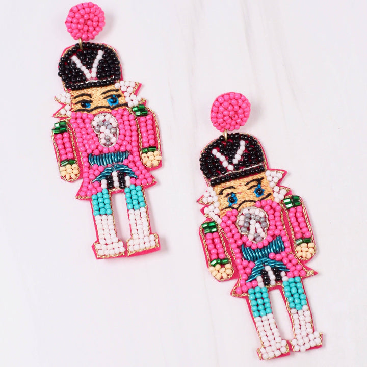 Sargeant Nutcracker Earring HOT PINK