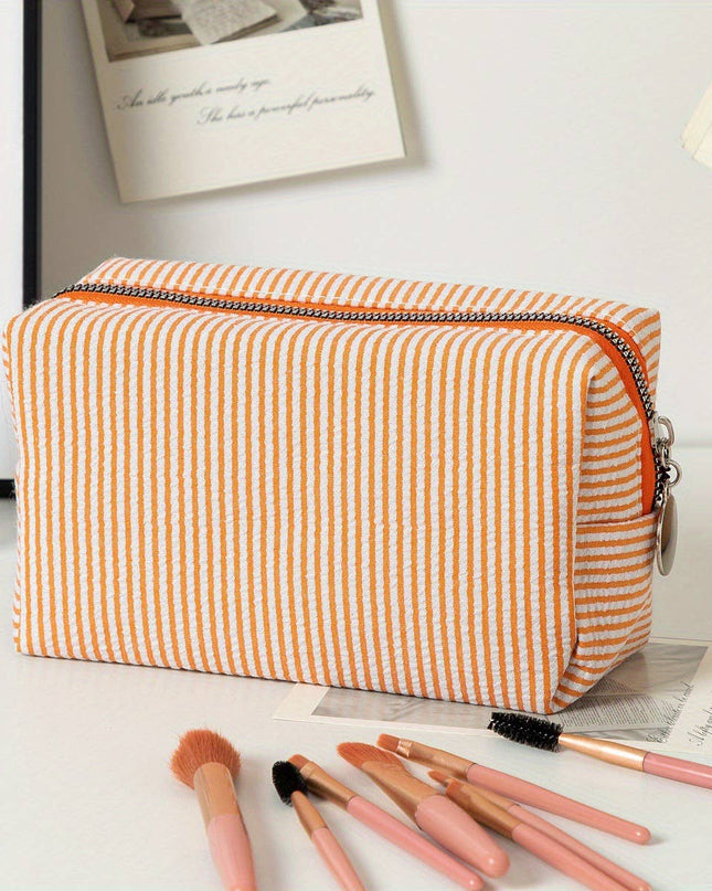 Personalized Striped Cosmetic Bag