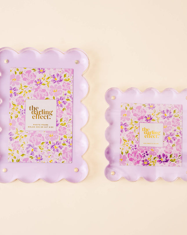 Rectangle Scalloped Acrylic Frame - Purple
