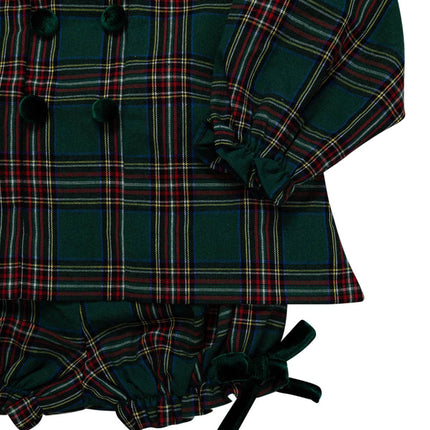 Green Christmas Tartan Bloomer Set
