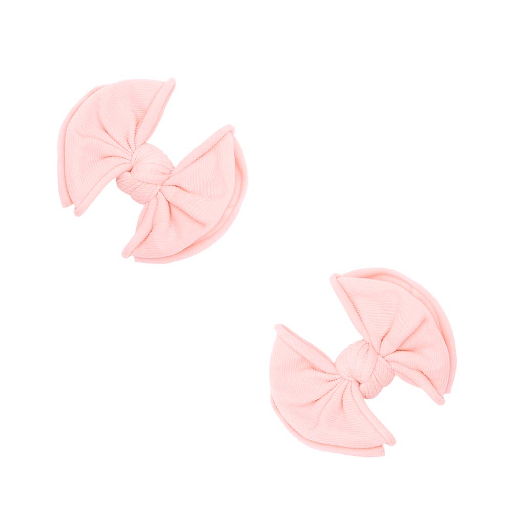 Baby Clips Softy Nylon Bow Hair Clips - 2 Pack