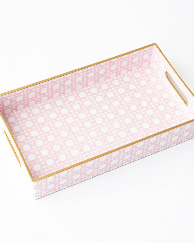 Pink Cane Vanity Tray