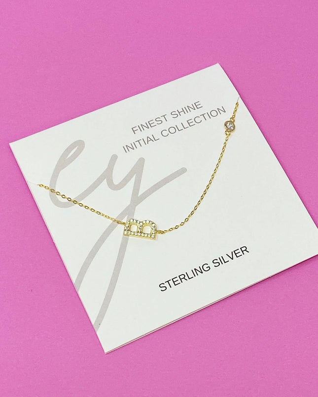 Finest Shine Initial Sterling Silver Necklace