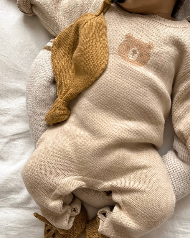 Luna + Luca Bear Jacquard Jumpsuit - Beige