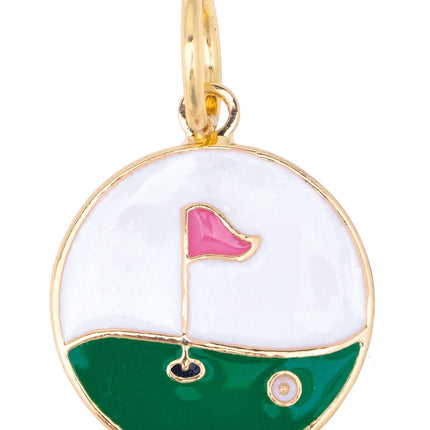 Hole in One Enamel Disc Charm