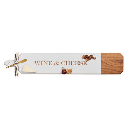 Acacia Heirloom Board White  w/ Spreader  | Wine & Cheese