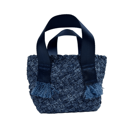 Dora Small Woven Denim Tote w/ Crossbody Strap