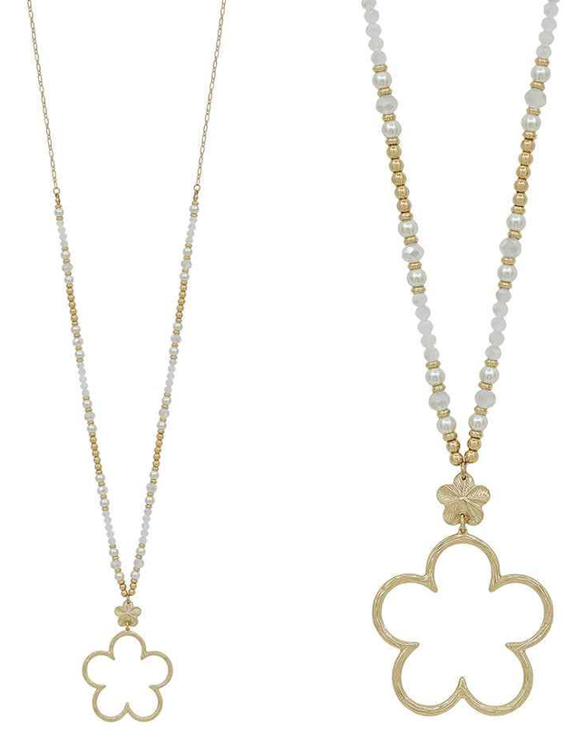 Open Gold Flower Necklace