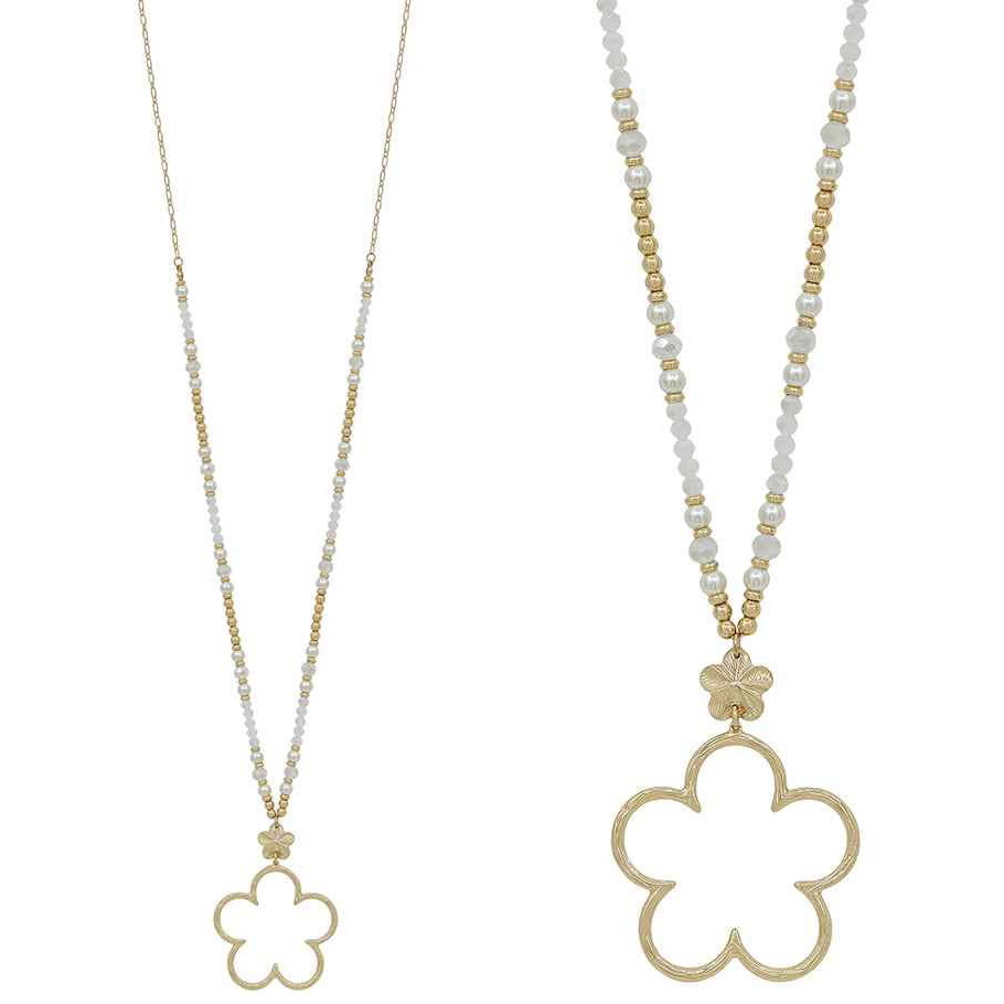 Open Gold Flower Necklace