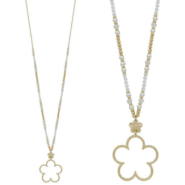 Open Gold Flower Necklace