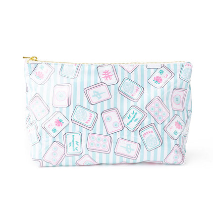 Mahjong Tile Print Clear-Coated Travel Pouch