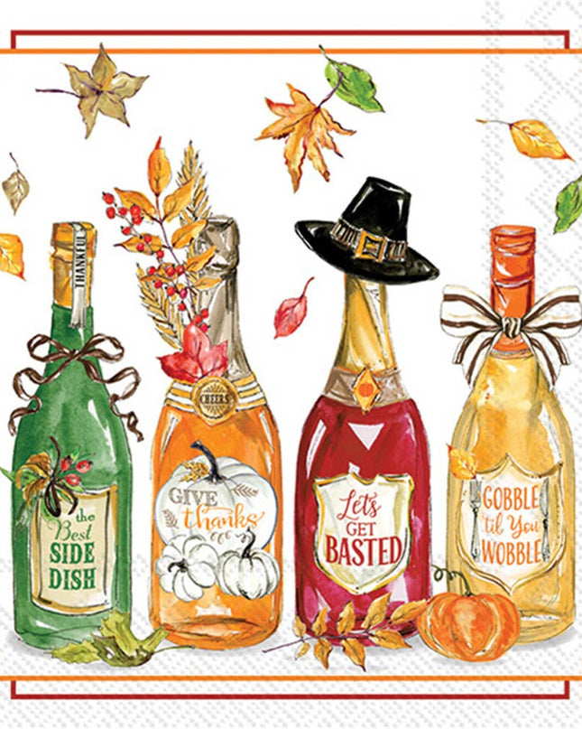 Paper Cocktail Napkin 20 Ct Fall Bottles Fall Autumn