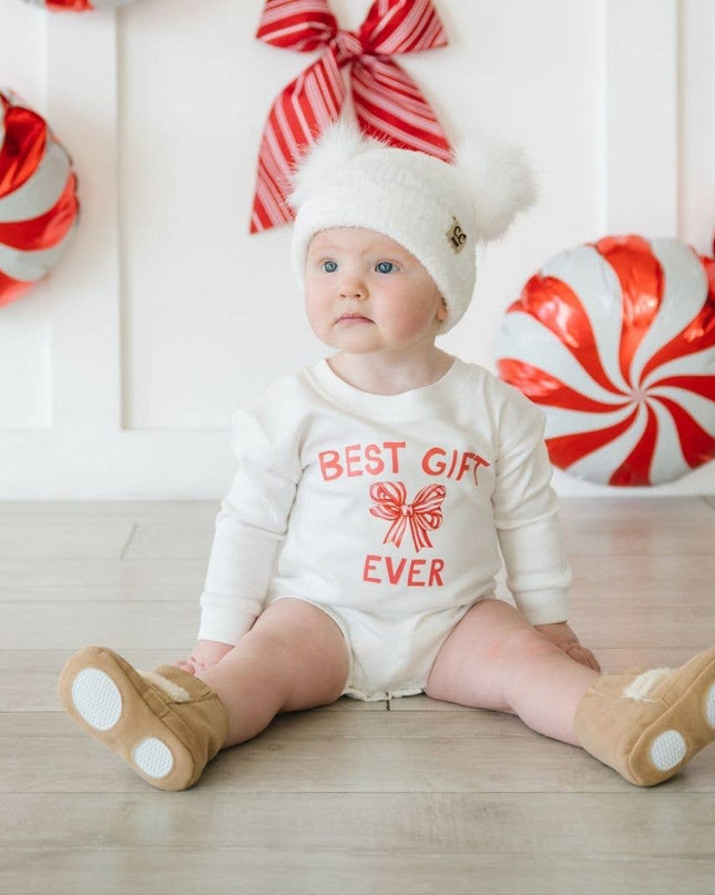 Best Gift Ever Christmas Long Sleeve Romper