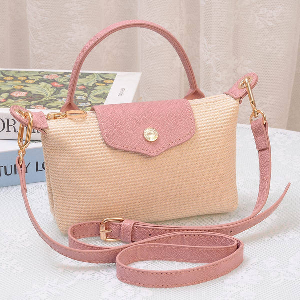 SC781 Lacey Straw Mini Crossbody Bag