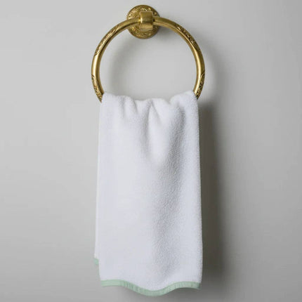 Personalized Luxury Cotton Hand Towels with Scallop Piping