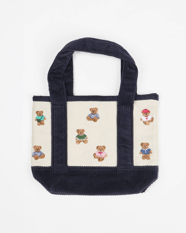 TEDDY BEAR Embroidered Canvas Mini Tote Bag