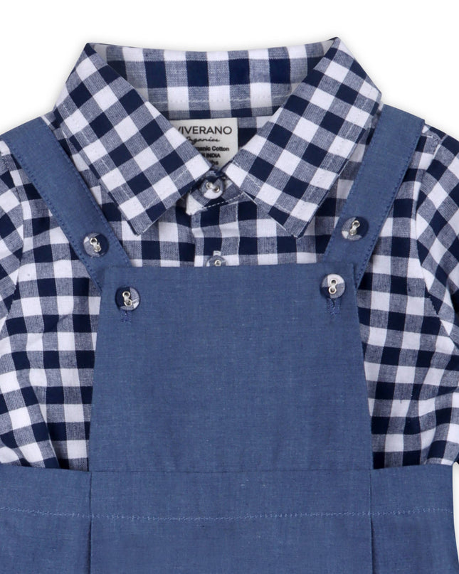 Oxford Gingham Baby Shirt & Overall Jumpsuit