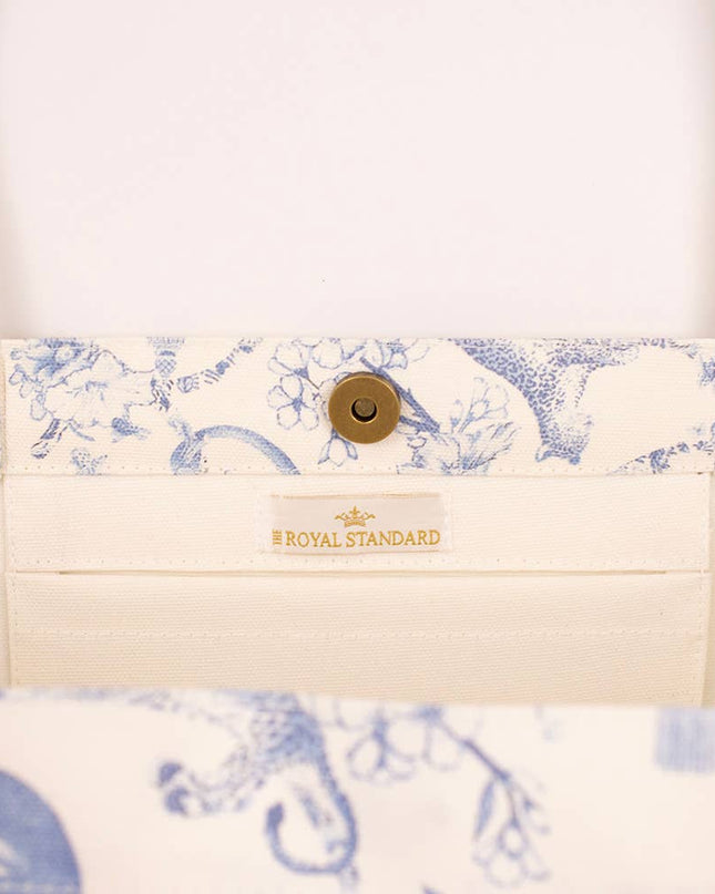 Borneo Classic Tote   White/Blue   19x14x7.5