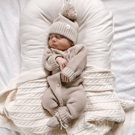 Luna + Luca Classic Purl Knit Jumpsuit - Heather Beige