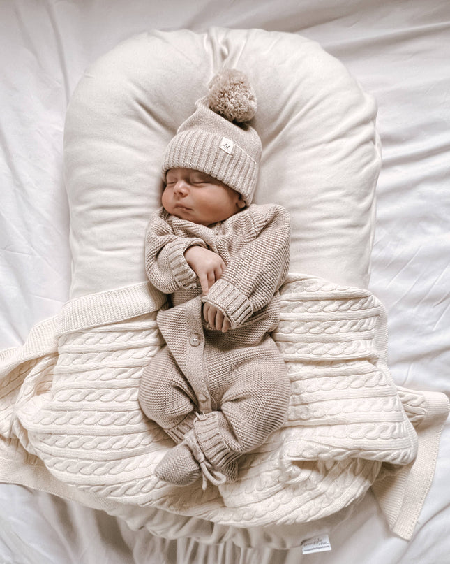 Luna + Luca Classic Purl Knit Jumpsuit - Heather Beige