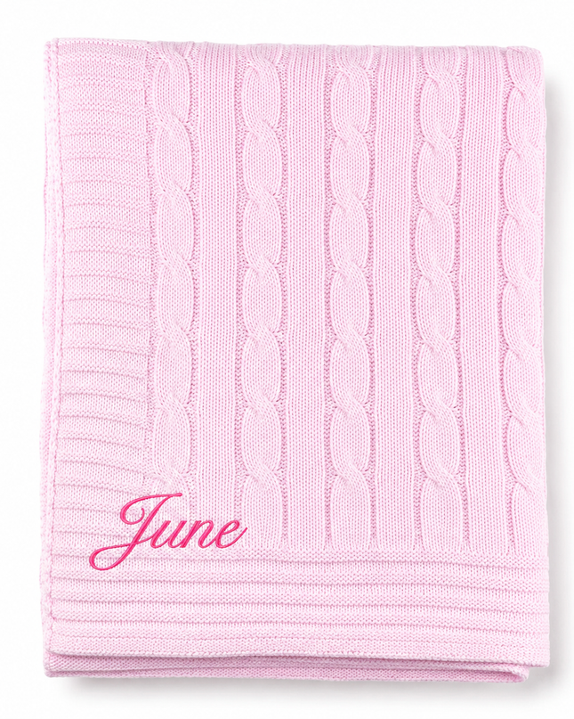 Personalized Cable Knit Baby Blanket
