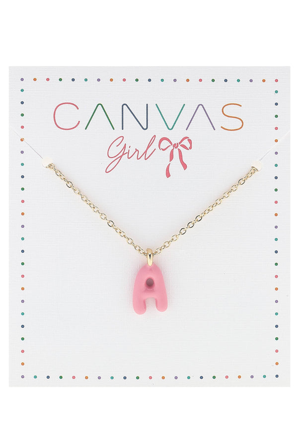 Viola Enamel Coated Letter Children's Necklace