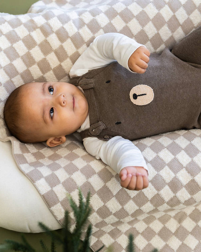 Bear Sweater Knit Baby Overall & Bodysuit Set (Organic)