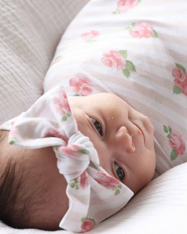 Rosy & Cozy Knit Large Bow Headwrap