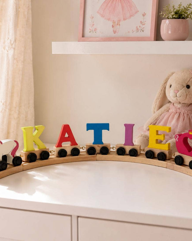 Wooden Unicorn - Personalized Name Train Piece