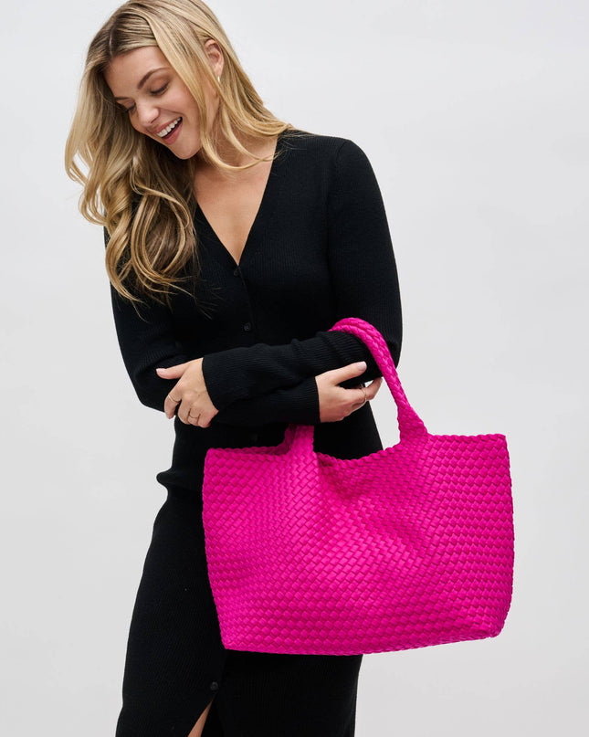 Sky's The Limit - Large Woven Neoprene Tote-Olive Color