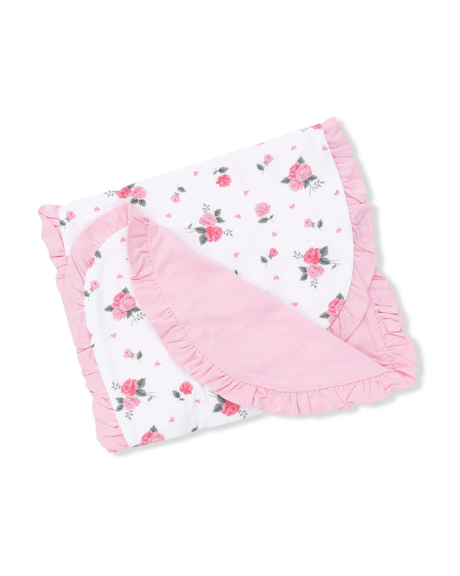 Pink Rosettes Ruffle Blanket