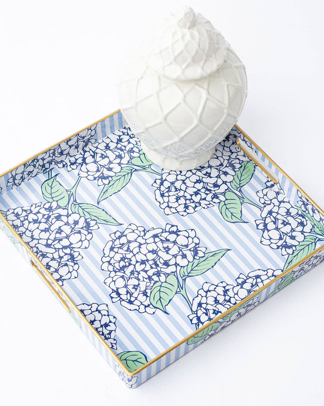 Hydrangea Stem Square Tray