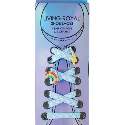 Shoelaces w/Charms Set - Clouds w/Rainbow & Lightning Charms
