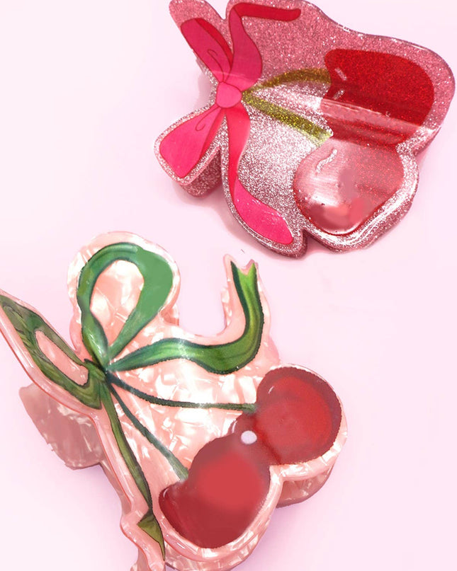 Cherry Hair Claw Clips