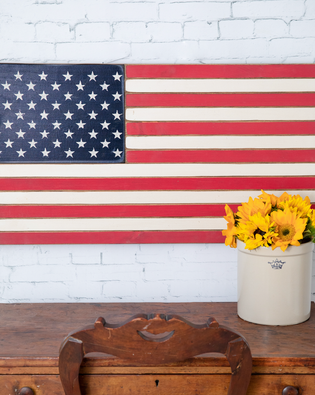 Classic Wooden American Flag