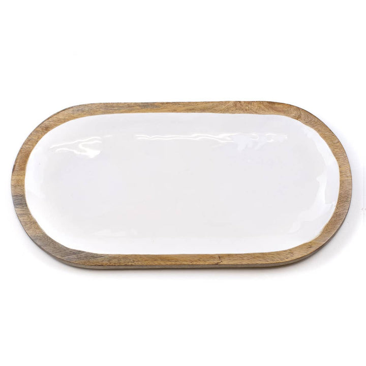 Hogan Serving Tray   Natural/White   15.75x8x1