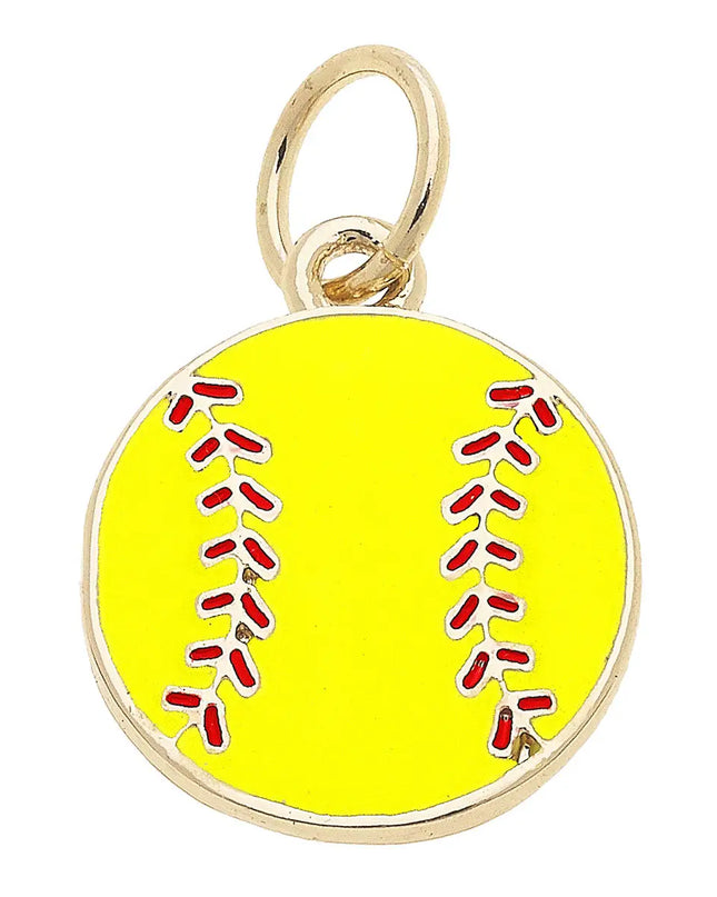 Softball Enamel Charm