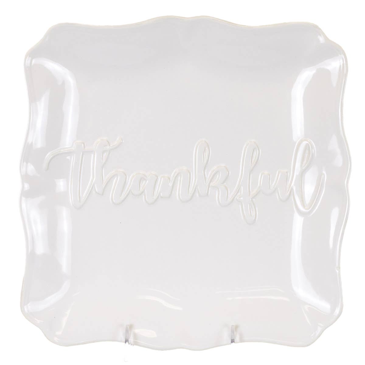 Thankful Embossed Square Platter