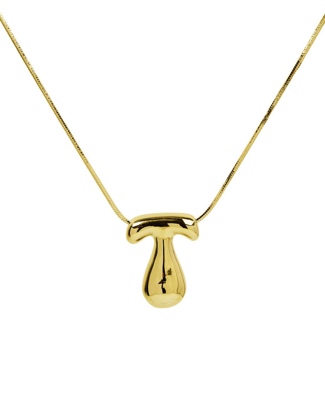 Initial Balloon Waterdrop 18K Gold Necklace