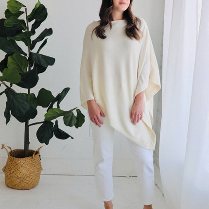 Women's Organic Poncho Sweater Knit Pulloever