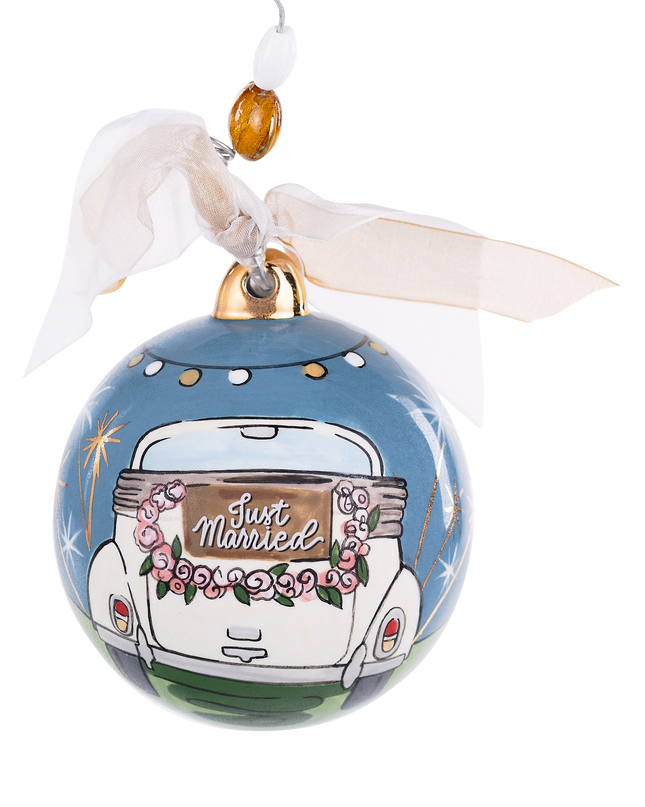 Just Married Sparklers Holiday Ornament