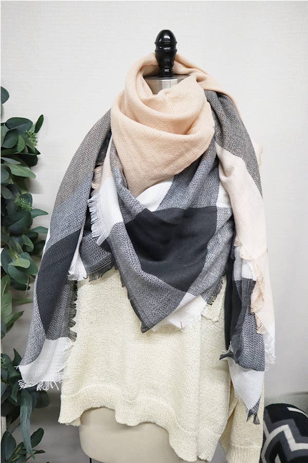 Plaid Oversized Blanket Scarves