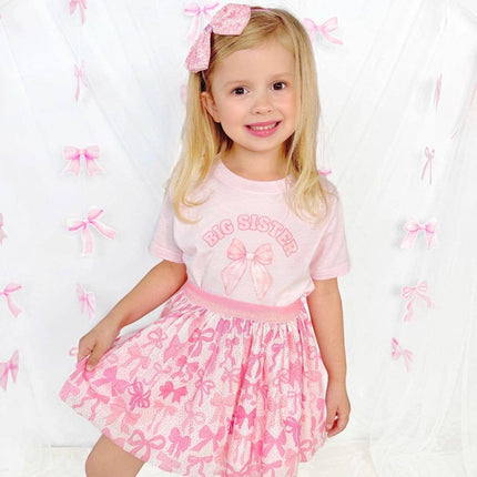 Big Sister Bow Short Sleeve T-Shirt - Kids Clothing - Family