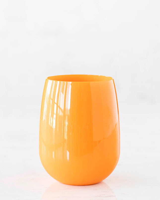 Personalized  Stemless Orange Wine  Glass