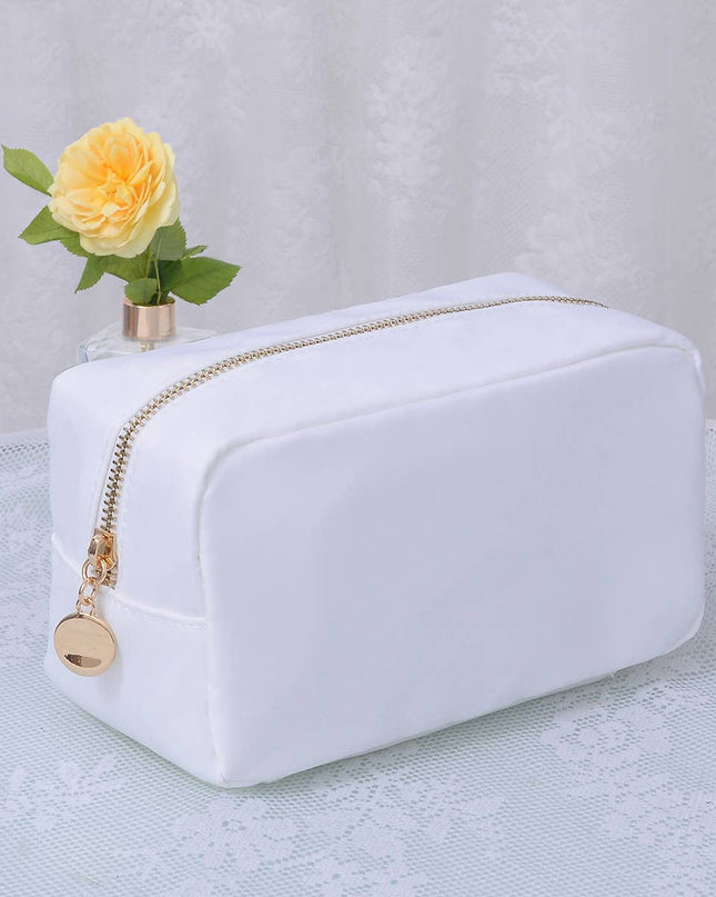 Personalized Emma Round Zippered Nylon Cosmetic Pouch Bag