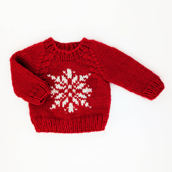 Snowflake Red Crew Neck Sweater