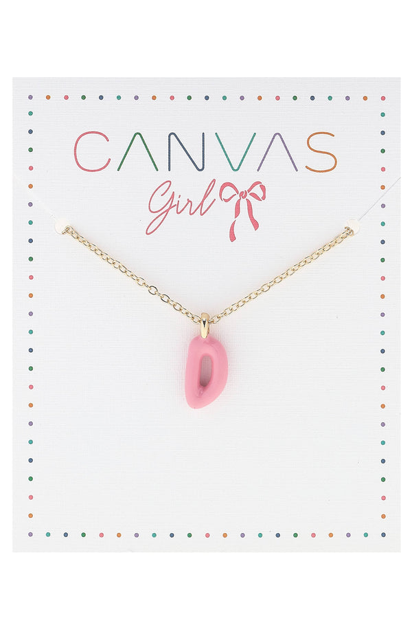 Viola Enamel Coated Letter Children's Necklace