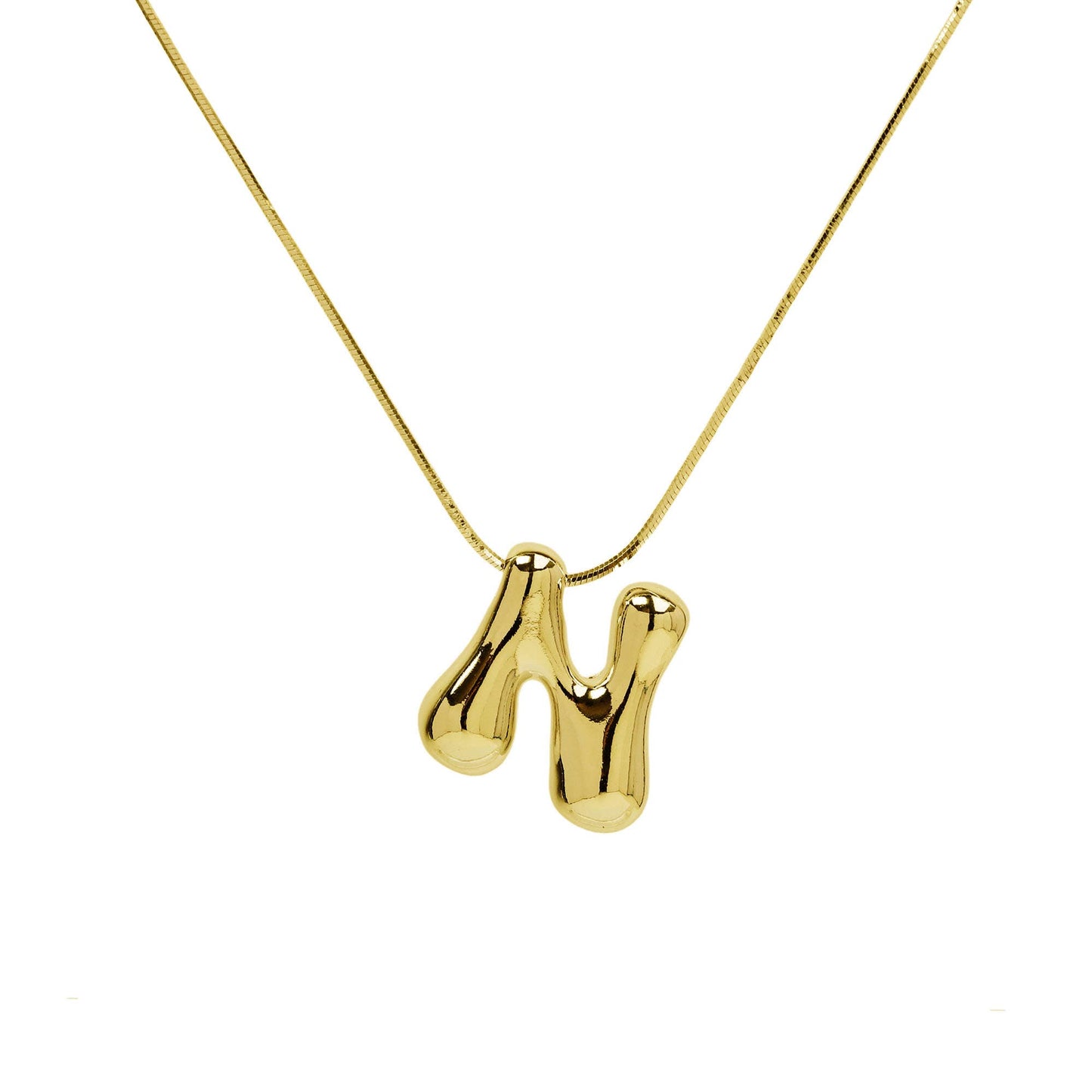 Initial Balloon Waterdrop 18K Gold Necklace