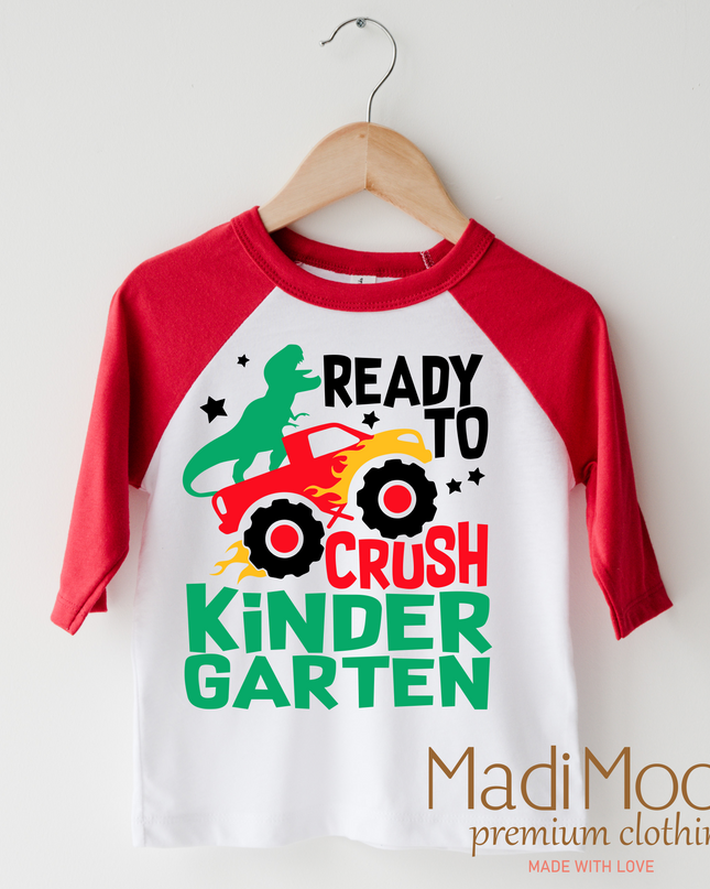 I'm Ready To Crush Kindergarten Dinosaur Monster Truck Shirt - Back To School Tee